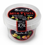Fruite-10 ลูกอมเคี้ยวหนึบผสมผลไม้ 10% รวมรสผลไม้ 60 กรัม Fruite-10 ลูกอมเคี้ยวหนึบผสมผลไม้ 10% รวมรสผลไม้ 60 กรัม